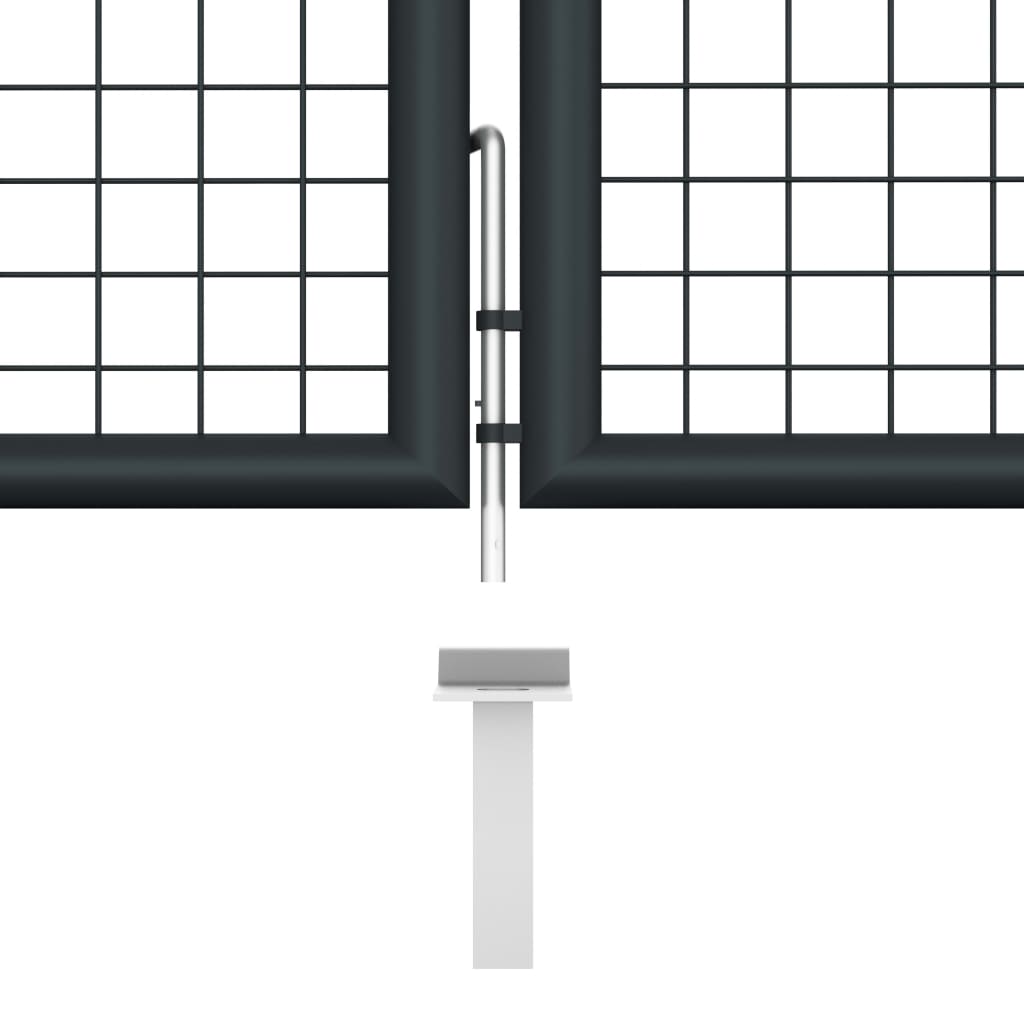 vidaXL Poartă de grădină din plasă, gri, 400 x 125 cm, oțel galvanizat