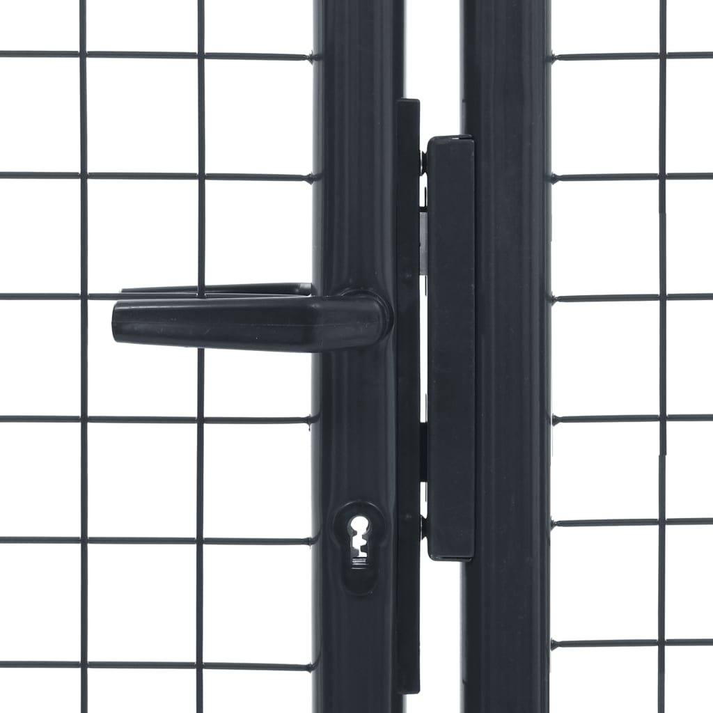vidaXL Poartă de grădină din plasă, gri, 400 x 150 cm, oțel galvanizat
