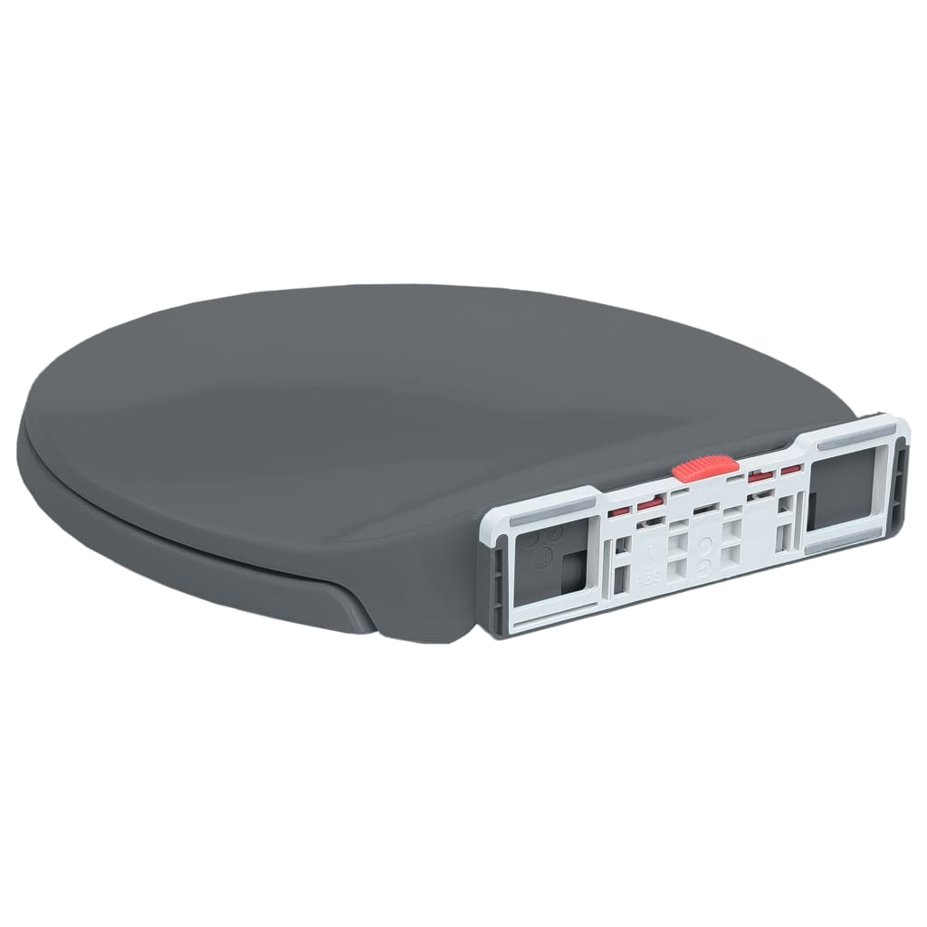 vidaXL Capac WC cu închidere silențioasă, eliberare rapidă, gri, oval