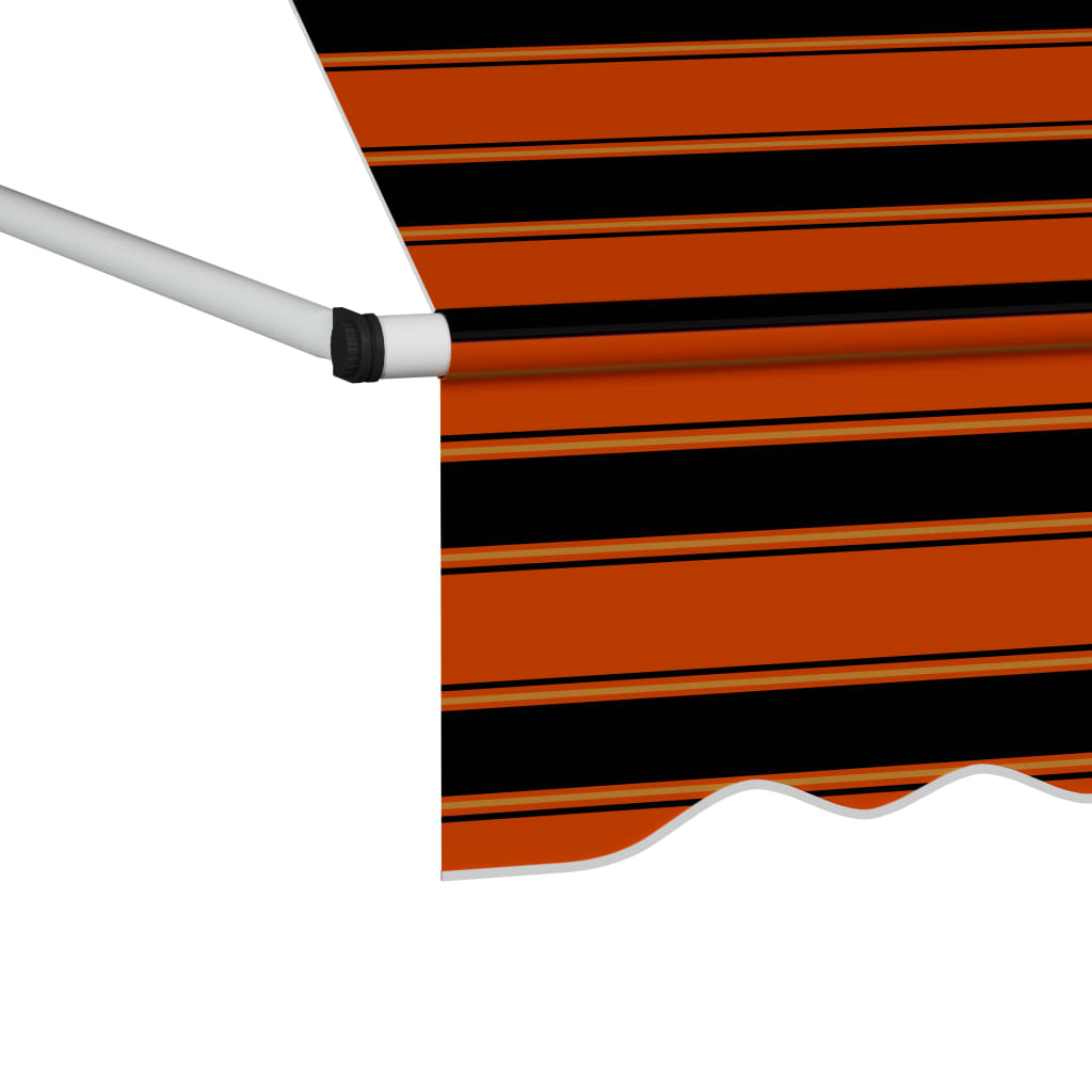 vidaXL Copertină retractabilă manual, portocaliu și maro, 350 cm vidaXL Copertină retractabilă manual, portocaliu și maro, 350 cm