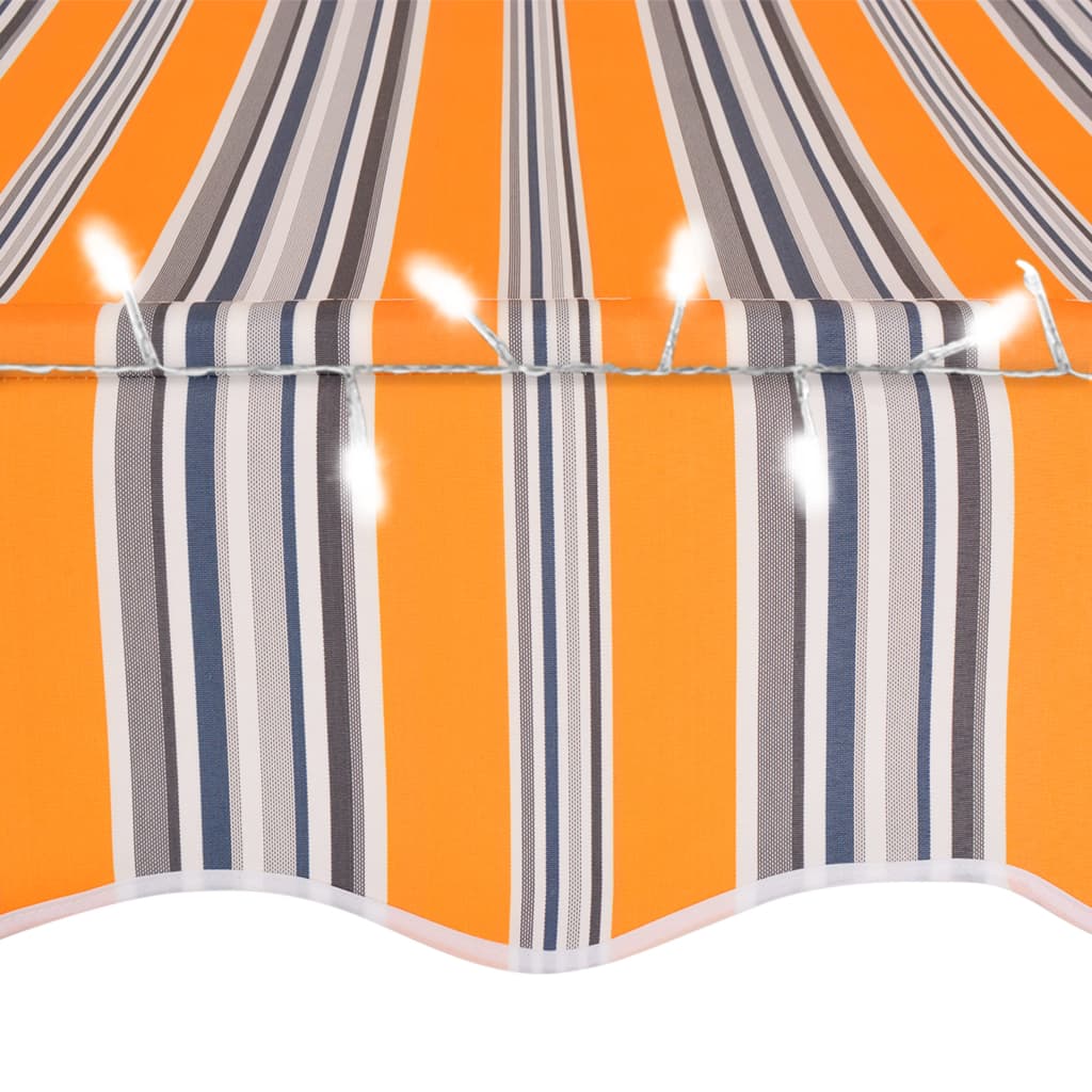 vidaXL Copertină retractabilă manual cu LED, galben & albastru, 100 cm vidaXL Copertină retractabilă manual cu LED, galben & albastru, 100 cm