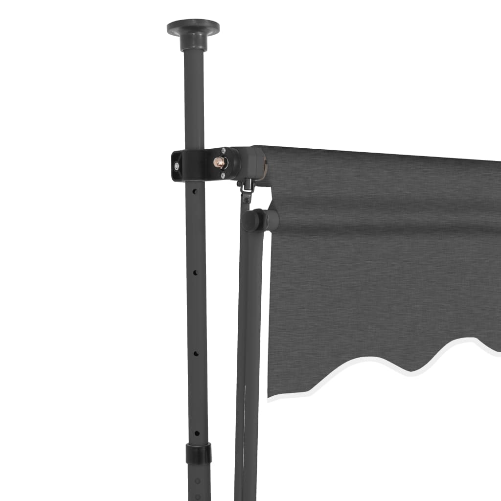 vidaXL Copertină retractabilă manual cu LED, antracit, 350 cm vidaXL Copertină retractabilă manual cu LED, antracit, 350 cm