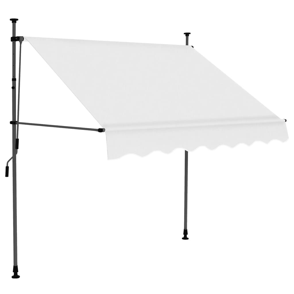 vidaXL Copertină retractabilă manual cu LED, crem, 150 cm