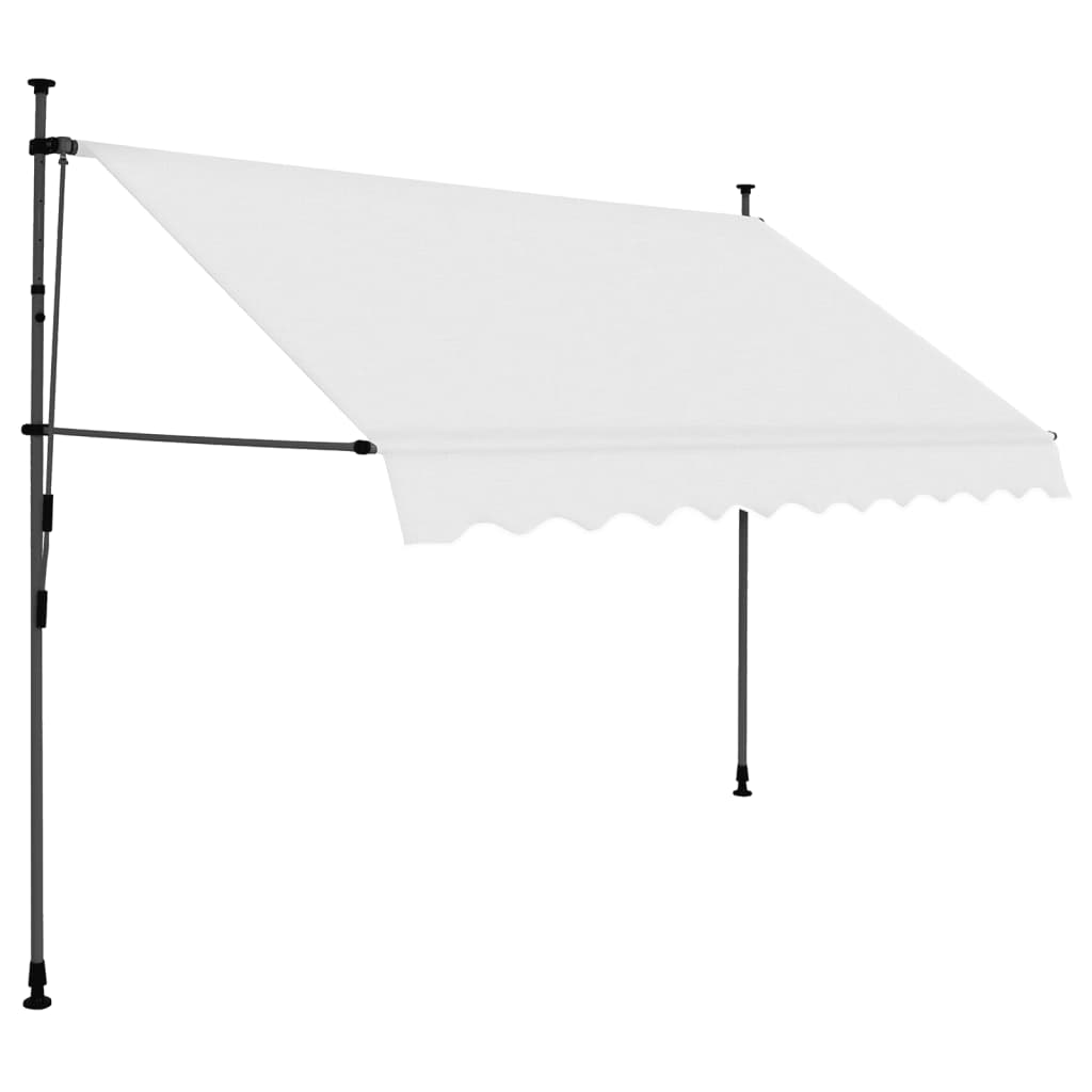 vidaXL Copertină retractabilă manual cu LED, crem, 250 cm vidaXL Copertină retractabilă manual cu LED, crem, 250 cm