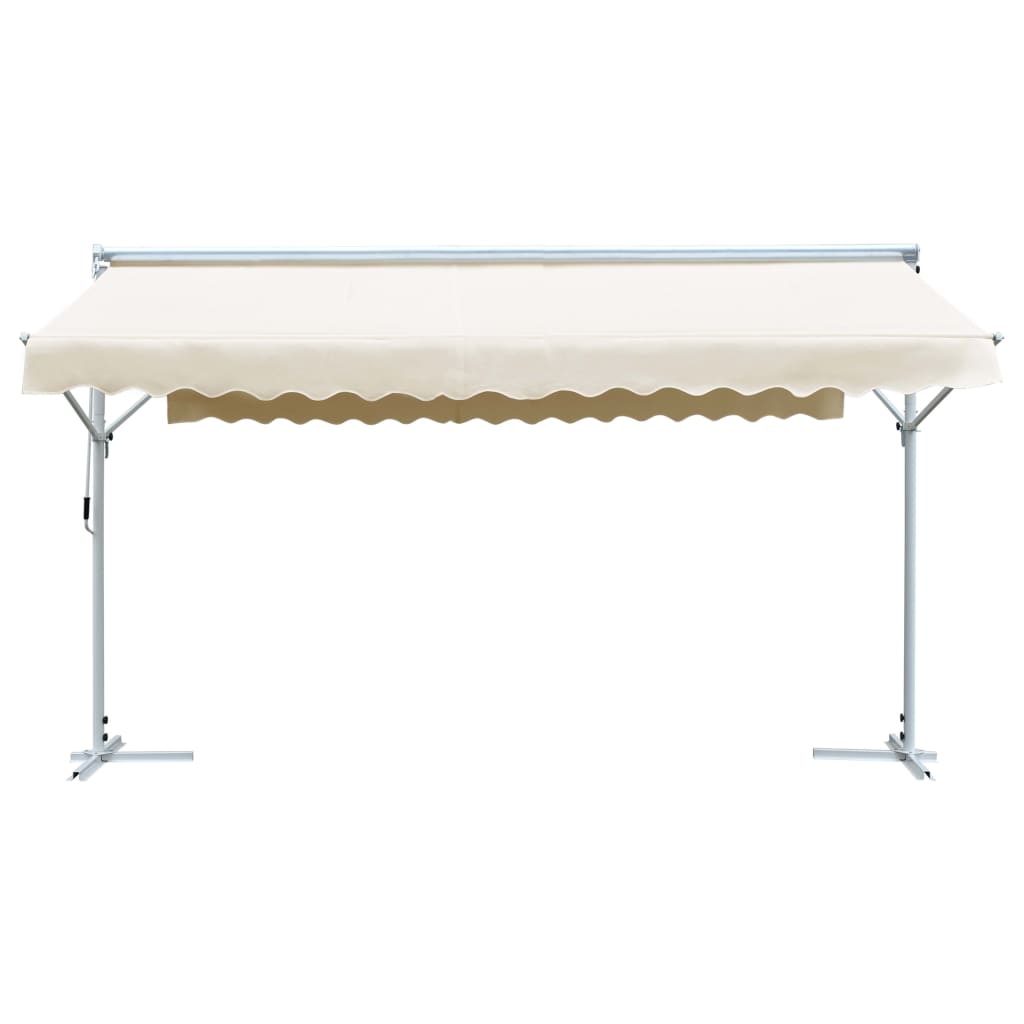 vidaXL Copertină cu structură independentă, crem, 500 x 300 cm vidaXL Copertină cu structură independentă, crem, 500 x 300 cm