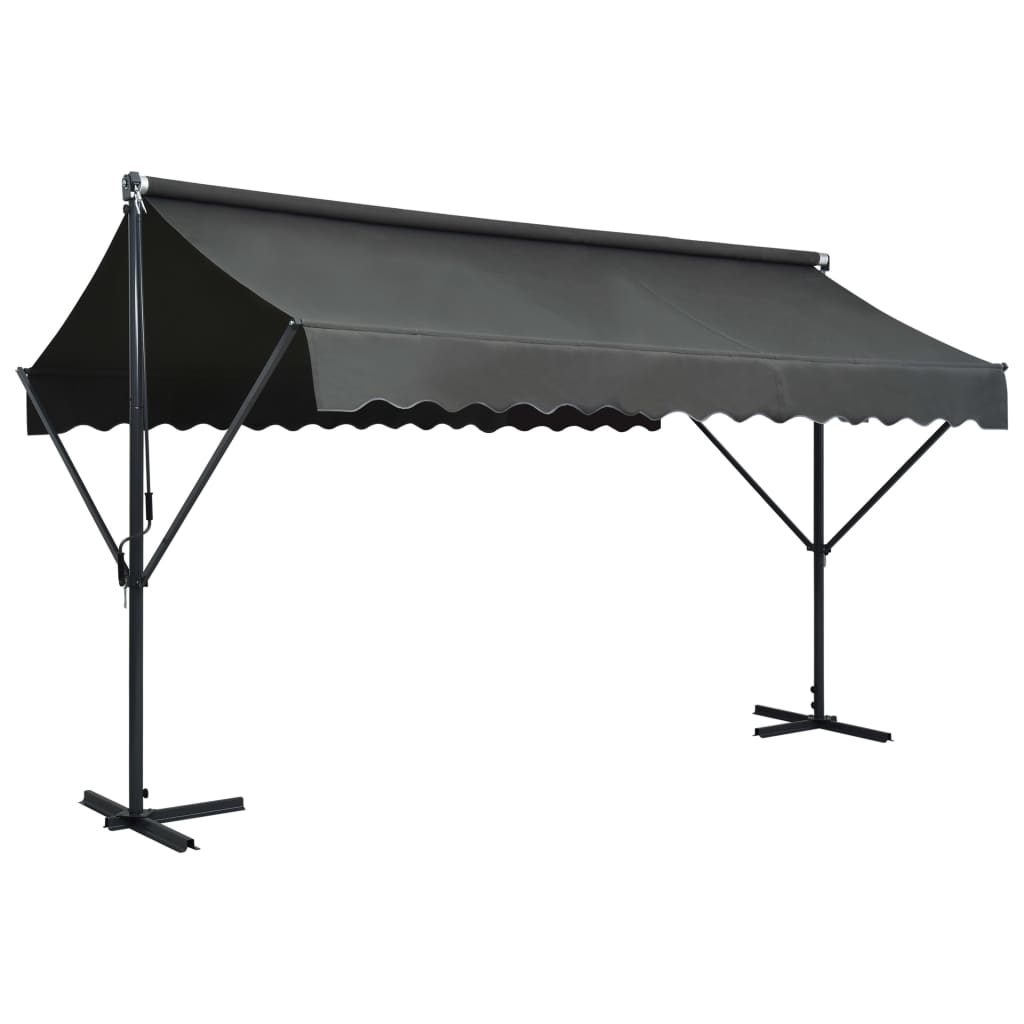vidaXL Copertină cu structură independentă, antracit, 400 x 300 cm vidaXL Copertină cu structură independentă, antracit, 400 x 300 cm