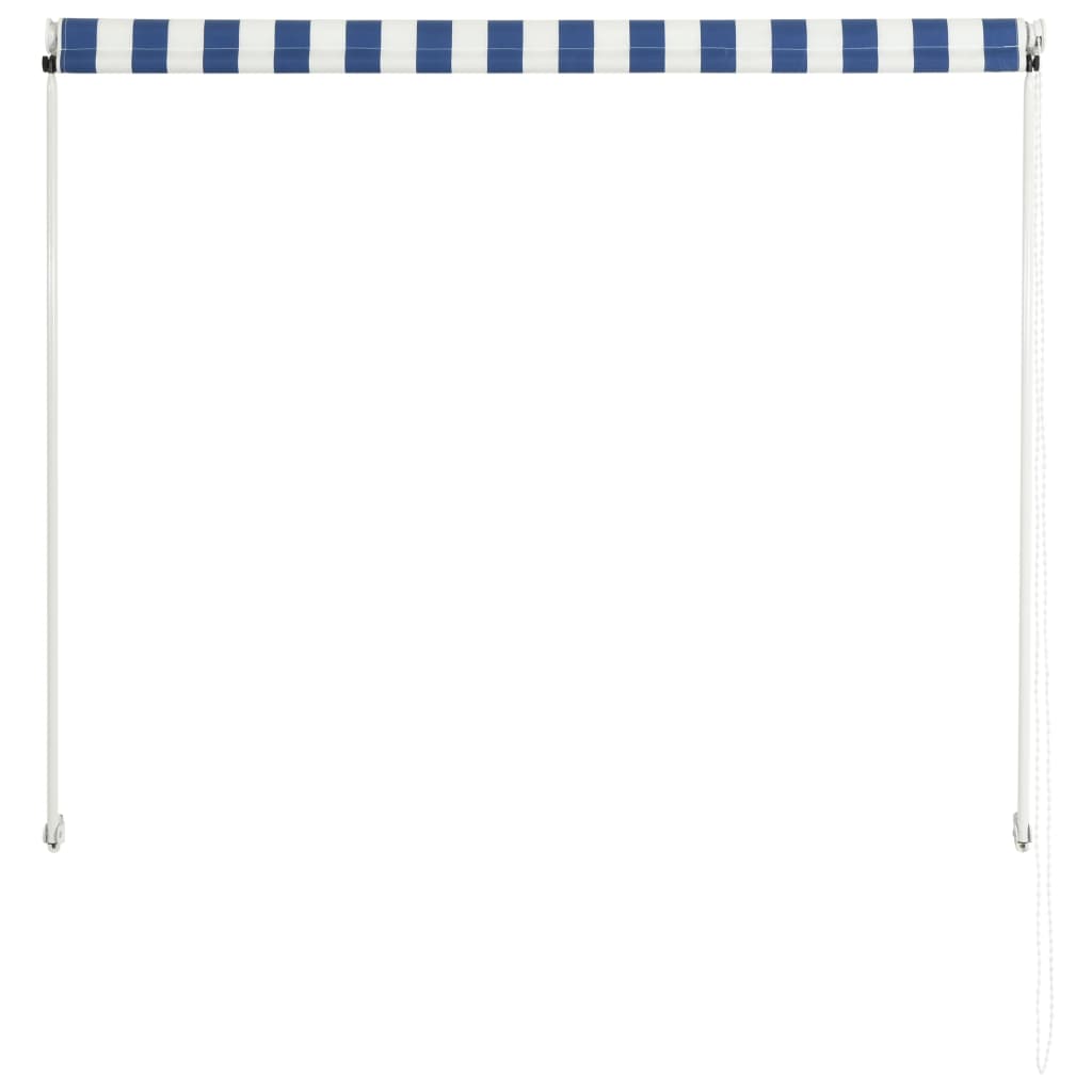 vidaXL Copertină retractabilă, albastru și alb, 100 x 150 cm vidaXL Copertină retractabilă, albastru și alb, 100 x 150 cm