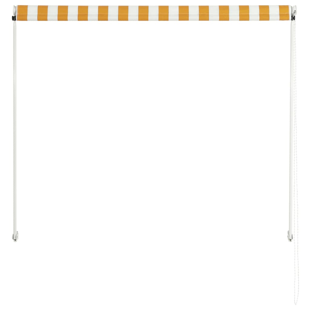 vidaXL Copertină retractabilă, galben și alb, 100 x 150 cm