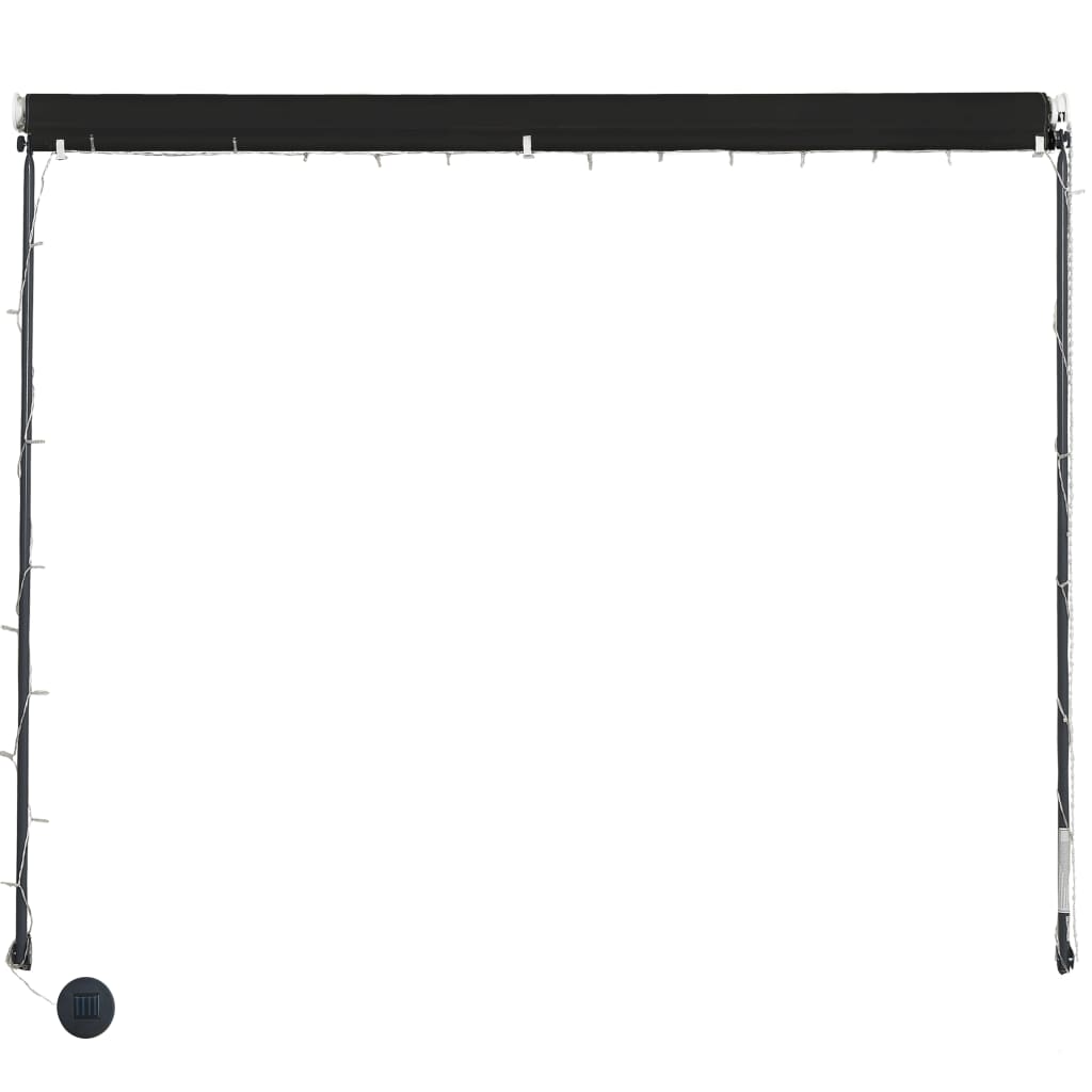 vidaXL Copertină retractabilă cu LED, antracit, 250 x 150 cm
