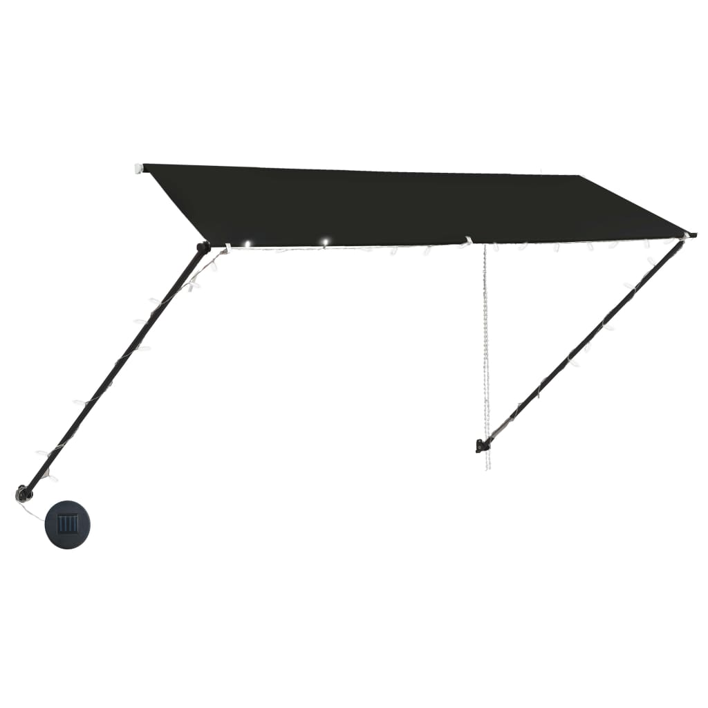vidaXL Copertină retractabilă cu LED, antracit, 300 x 150 cm