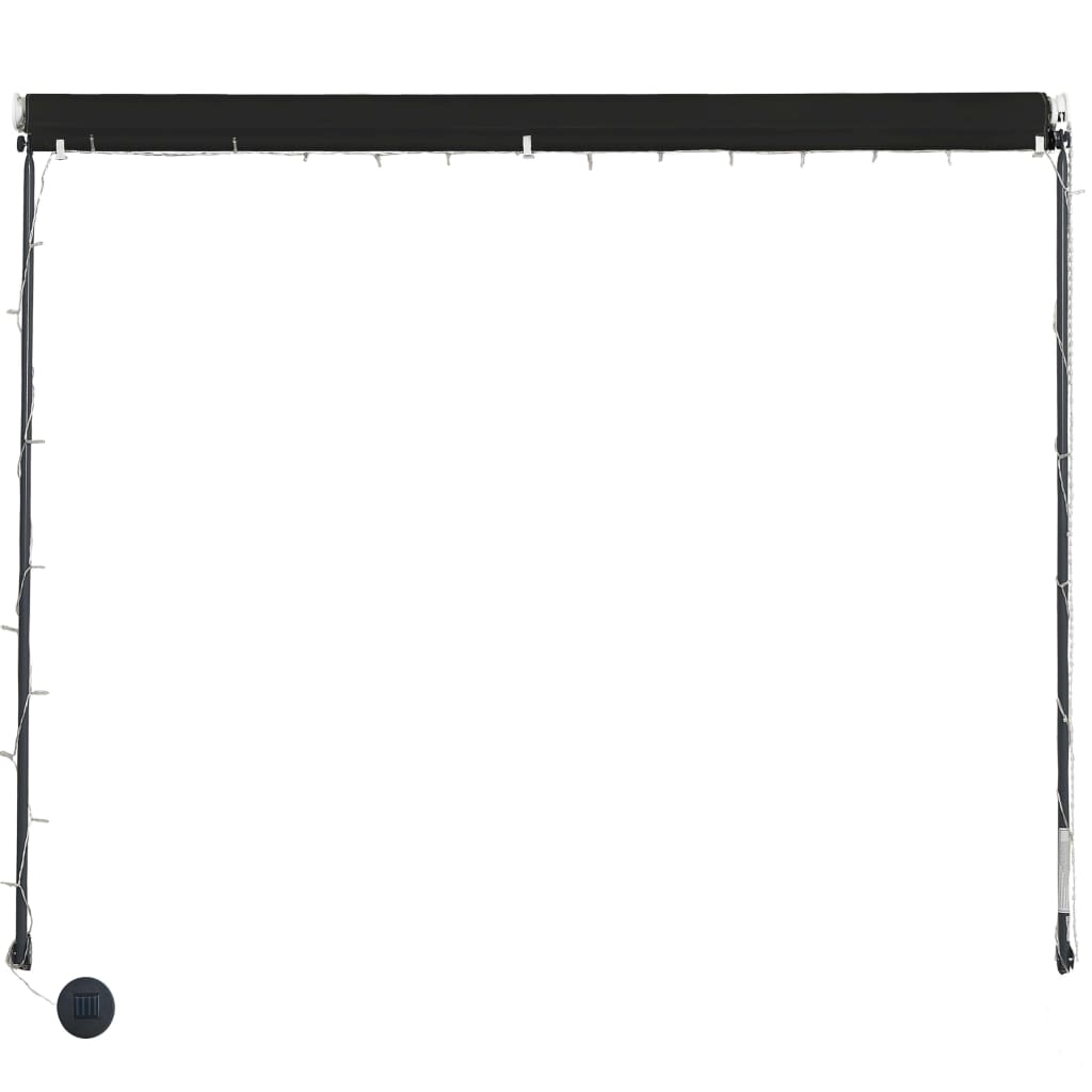 vidaXL Copertină retractabilă cu LED, antracit, 300 x 150 cm