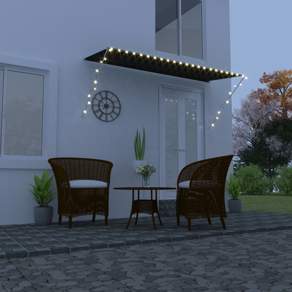 vidaXL Copertină retractabilă cu LED, antracit, 300 x 150 cm