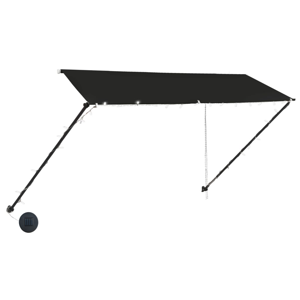 vidaXL Copertină retractabilă cu LED, antracit, 350 x 150 cm