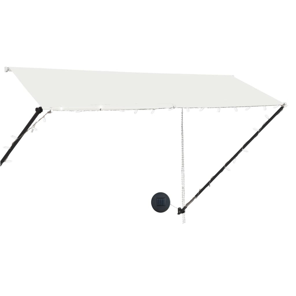 vidaXL Copertină retractabilă cu LED, crem, 300 x 150 cm