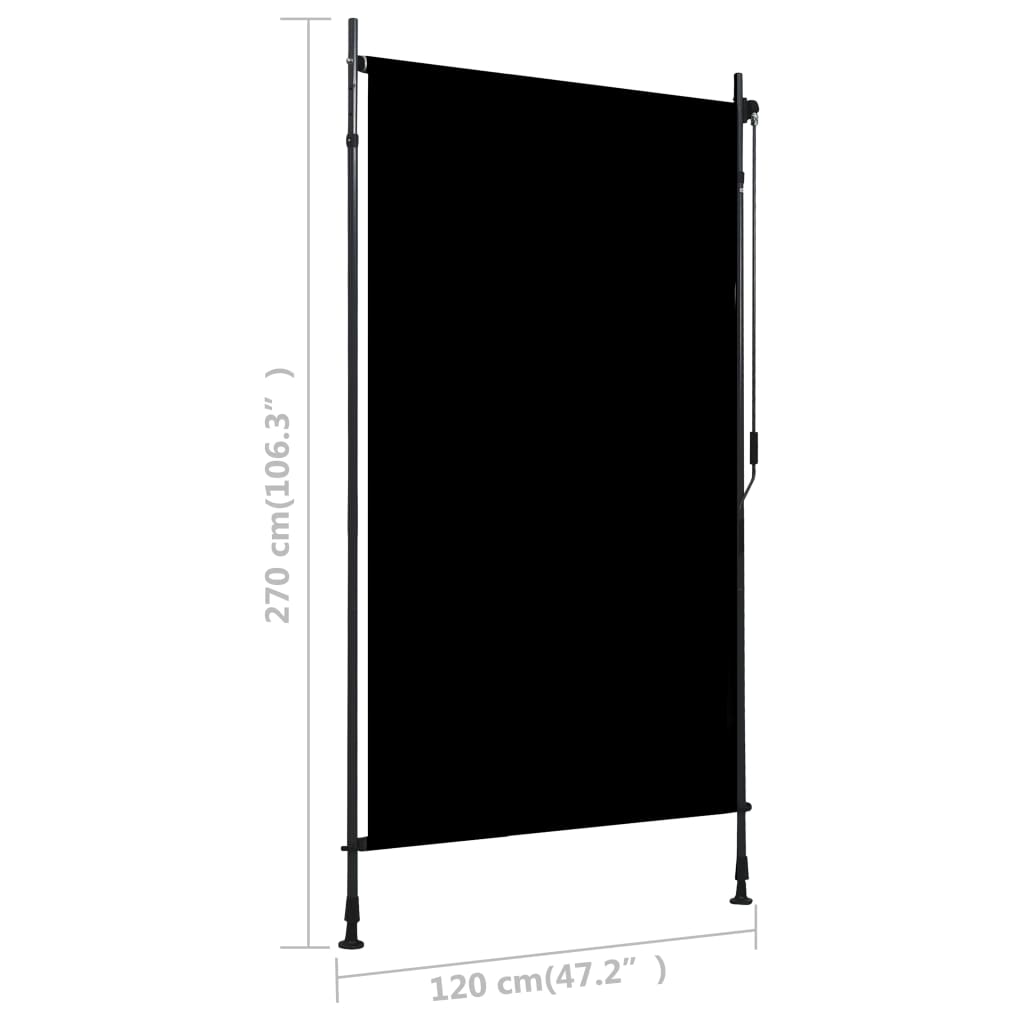 vidaXL Jaluzea tip rulou de exterior, antracit, 120 x 270 cm