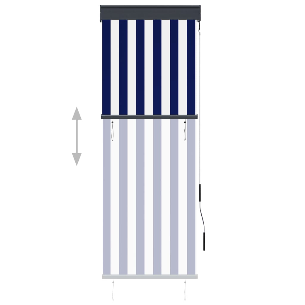 vidaXL Jaluzea tip rulou de exterior, albastru și alb, 60 x 250 cm vidaXL Jaluzea tip rulou de exterior, albastru și alb, 60 x 250 cm