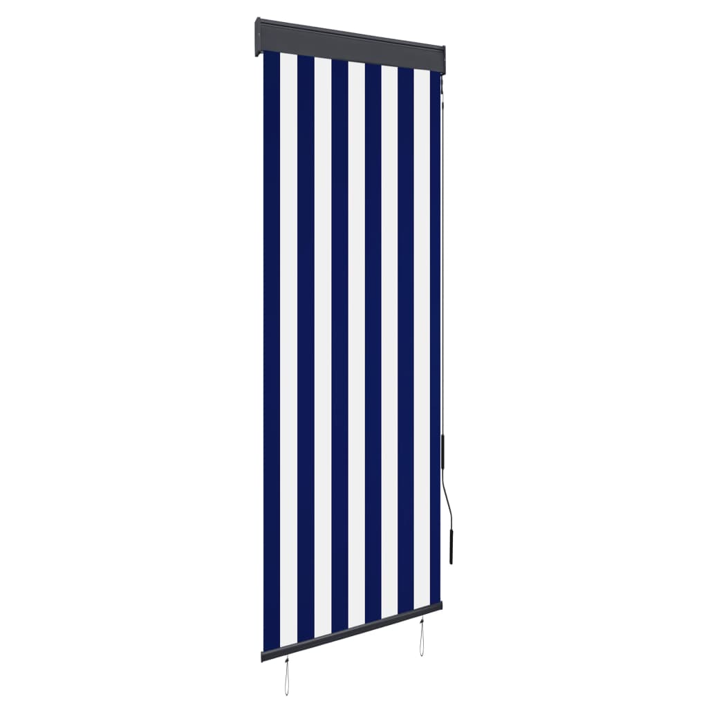 vidaXL Jaluzea tip rulou de exterior, albastru și alb, 60 x 250 cm vidaXL Jaluzea tip rulou de exterior, albastru și alb, 60 x 250 cm