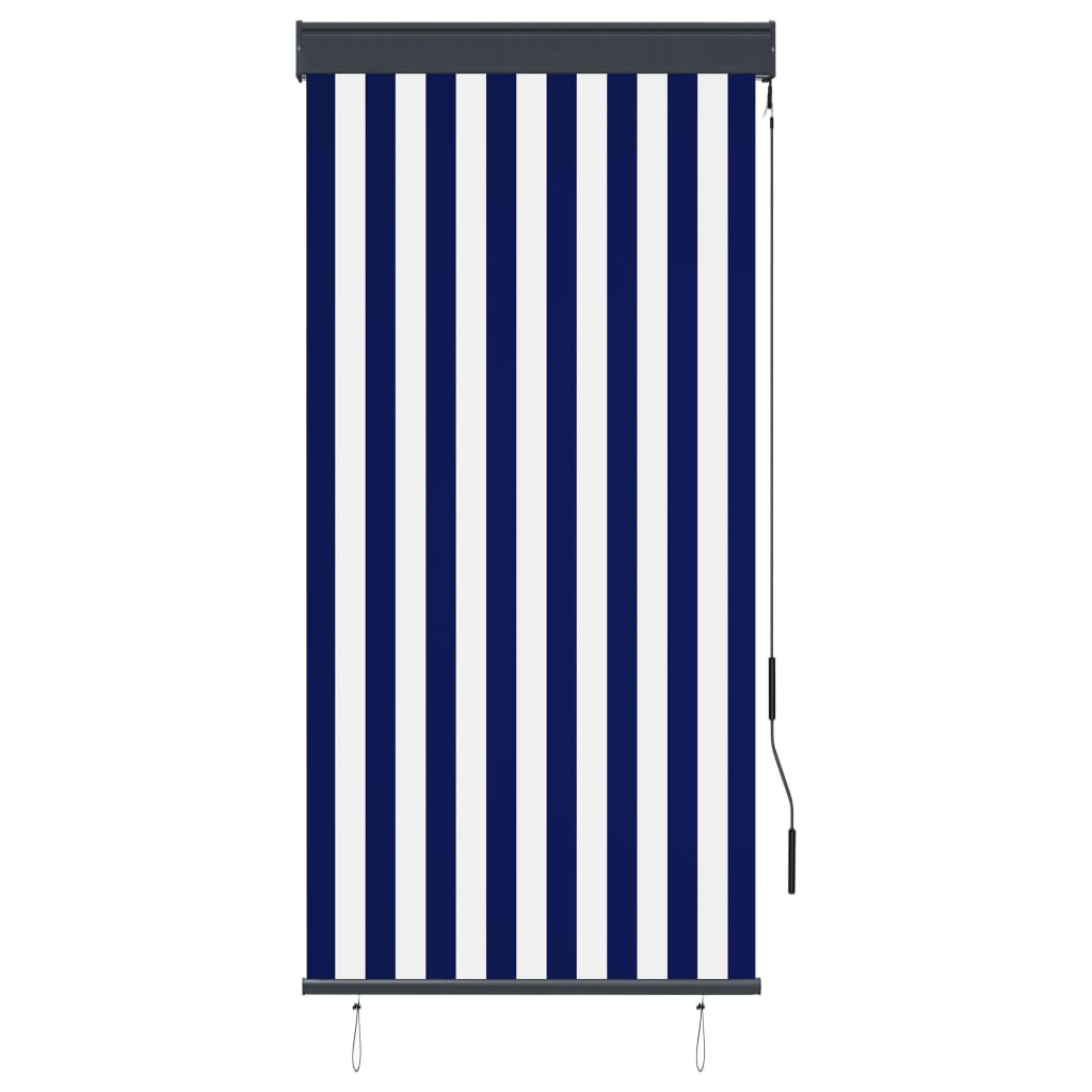 vidaXL Jaluzea tip rulou de exterior, albastru și alb, 80 x 250 cm vidaXL Jaluzea tip rulou de exterior, albastru și alb, 80 x 250 cm
