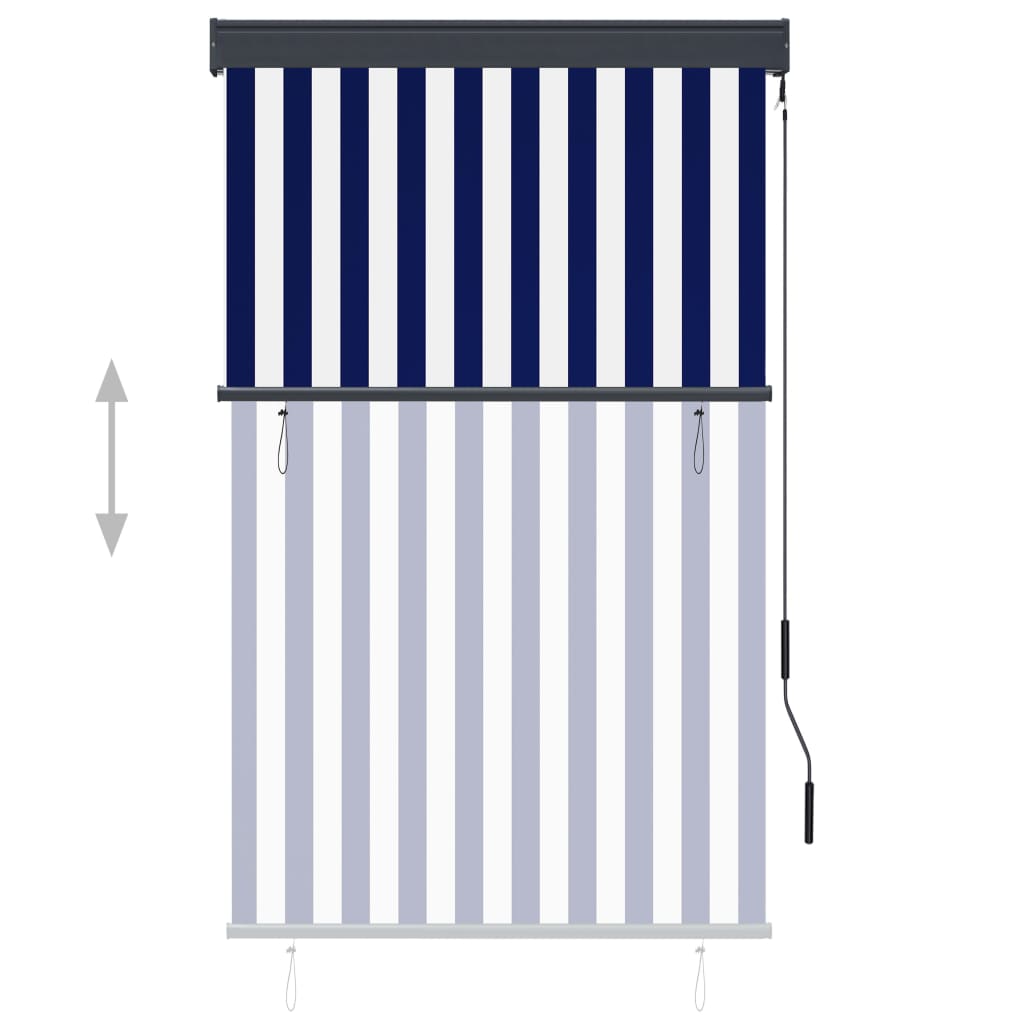 vidaXL Jaluzea tip rulou de exterior, albastru și alb, 100 x 250 cm