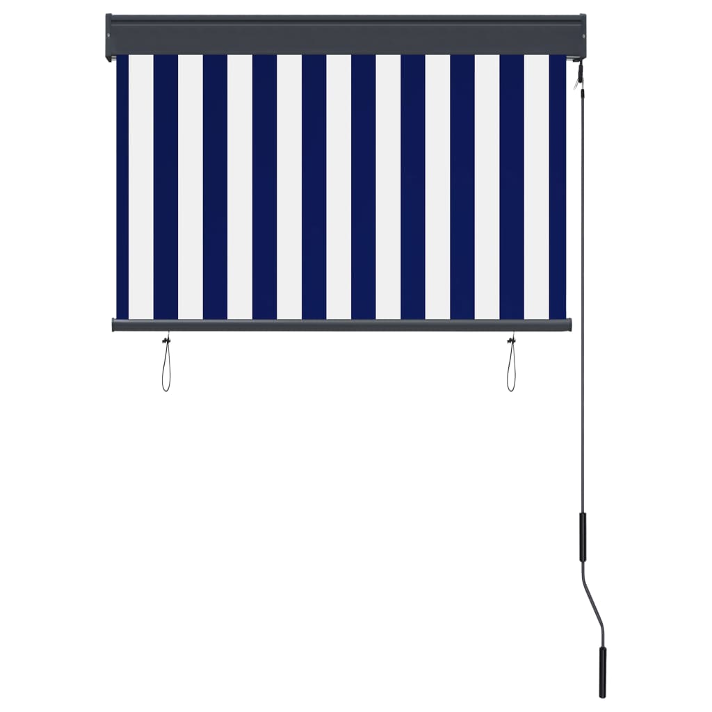 vidaXL Jaluzea tip rulou de exterior, albastru și alb, 100 x 250 cm