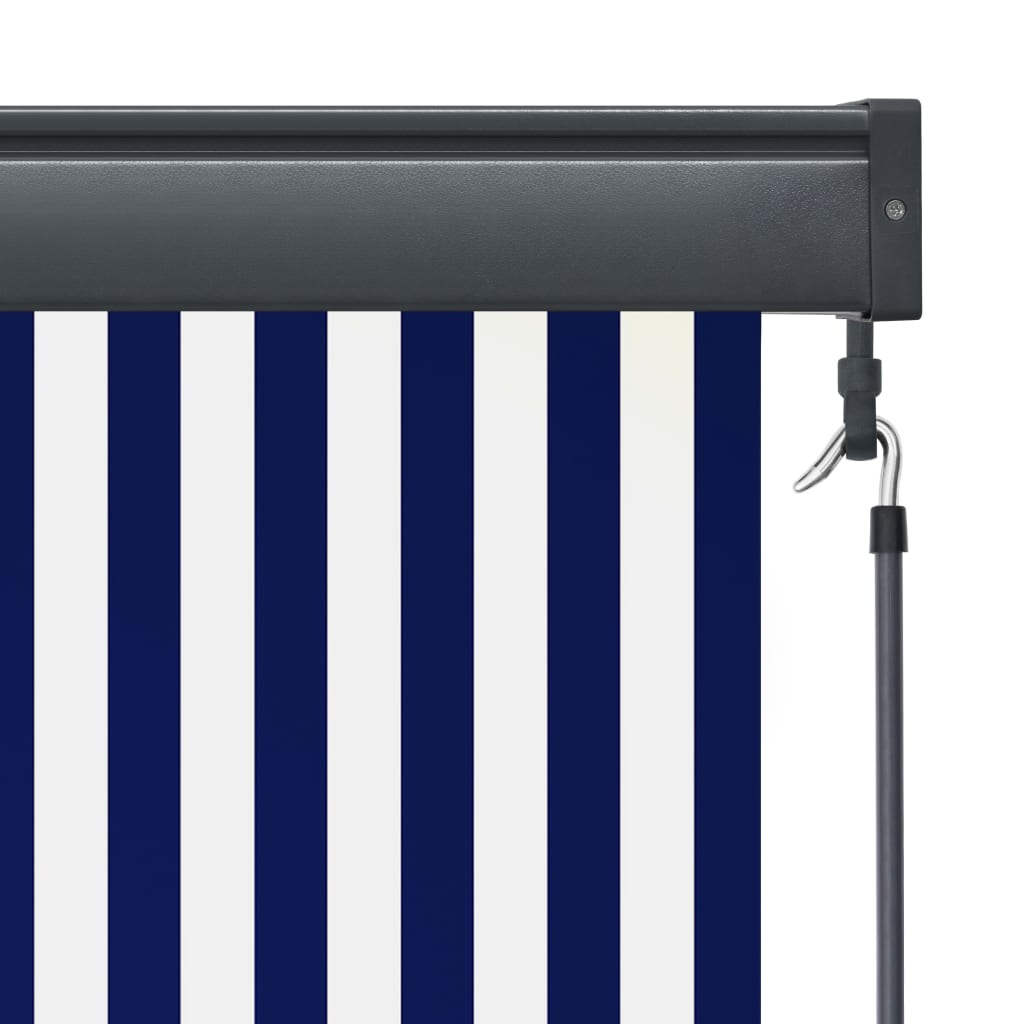 vidaXL Jaluzea tip rulou de exterior, albastru și alb, 100 x 250 cm