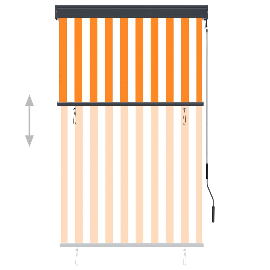vidaXL Jaluzea tip rulou de exterior, alb și portocaliu, 100 x 250 cm vidaXL Jaluzea tip rulou de exterior, alb și portocaliu, 100 x 250 cm