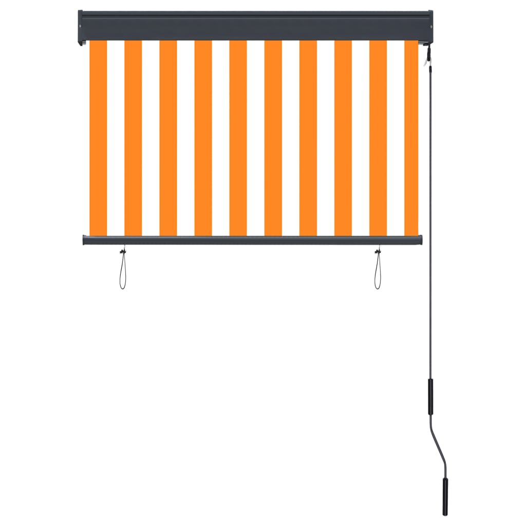 vidaXL Jaluzea tip rulou de exterior, alb și portocaliu, 100 x 250 cm vidaXL Jaluzea tip rulou de exterior, alb și portocaliu, 100 x 250 cm