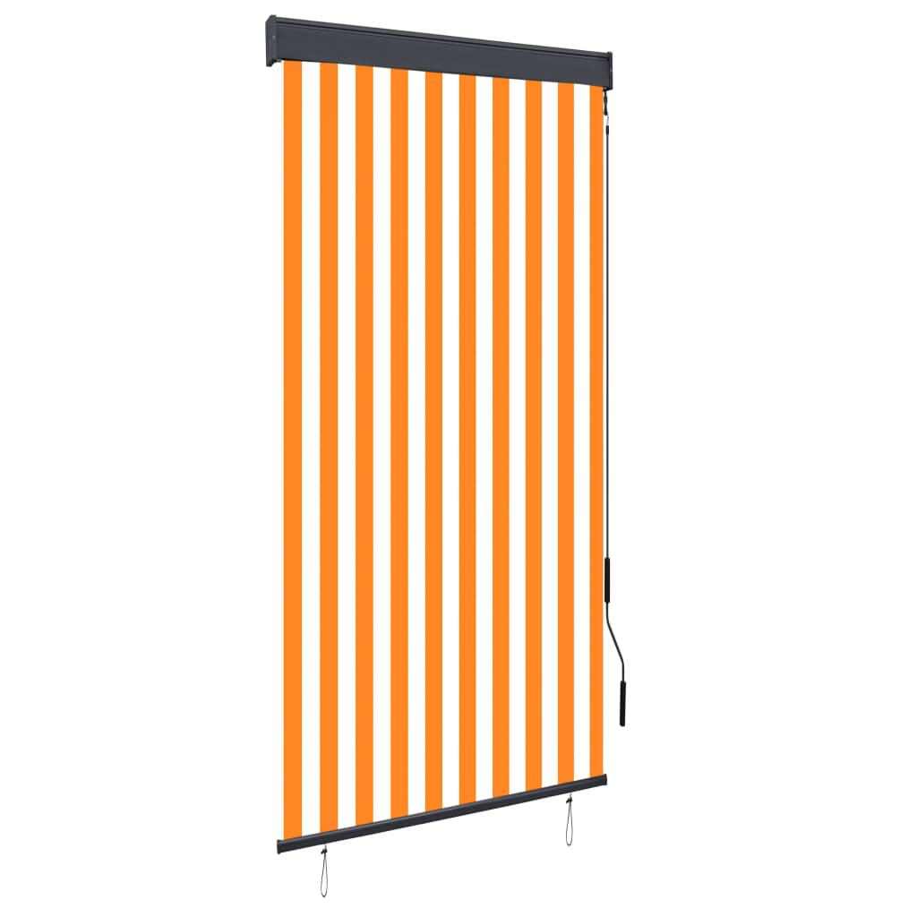 vidaXL Jaluzea tip rulou de exterior, alb și portocaliu, 100 x 250 cm vidaXL Jaluzea tip rulou de exterior, alb și portocaliu, 100 x 250 cm