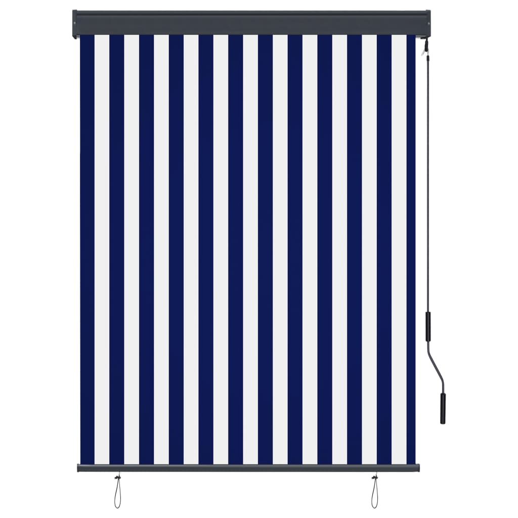 vidaXL Jaluzea tip rulou de exterior, albastru și alb, 120 x 250 cm vidaXL Jaluzea tip rulou de exterior, albastru și alb, 120 x 250 cm