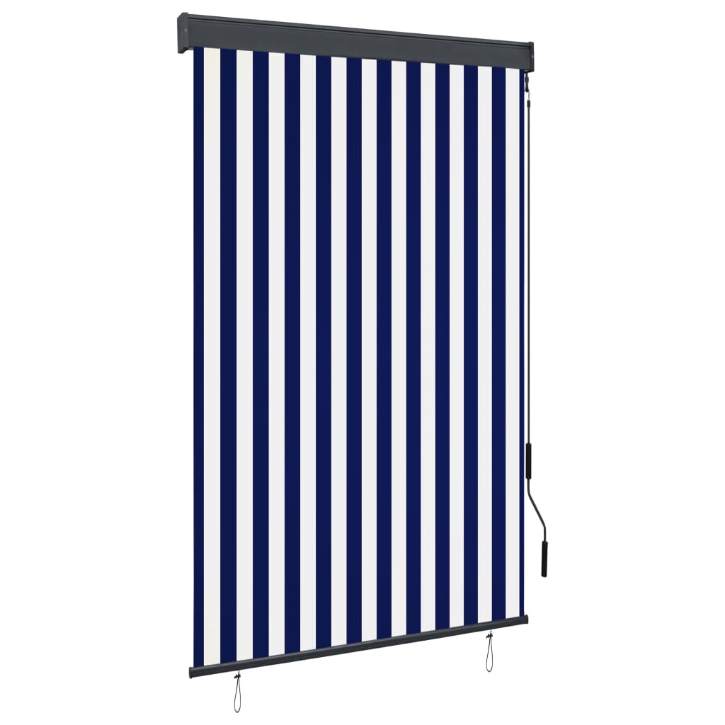 vidaXL Jaluzea tip rulou de exterior, albastru și alb, 120 x 250 cm vidaXL Jaluzea tip rulou de exterior, albastru și alb, 120 x 250 cm