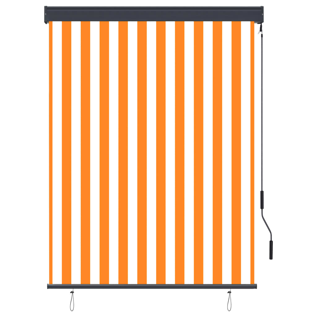 vidaXL Jaluzea tip rulou de exterior, alb și portocaliu, 120 x 250 cm vidaXL Jaluzea tip rulou de exterior, alb și portocaliu, 120 x 250 cm