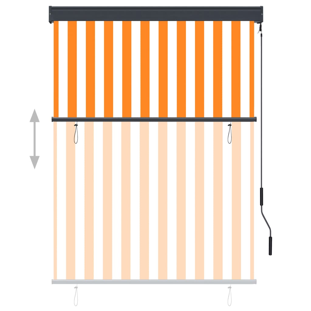 vidaXL Jaluzea tip rulou de exterior, alb și portocaliu, 120 x 250 cm vidaXL Jaluzea tip rulou de exterior, alb și portocaliu, 120 x 250 cm