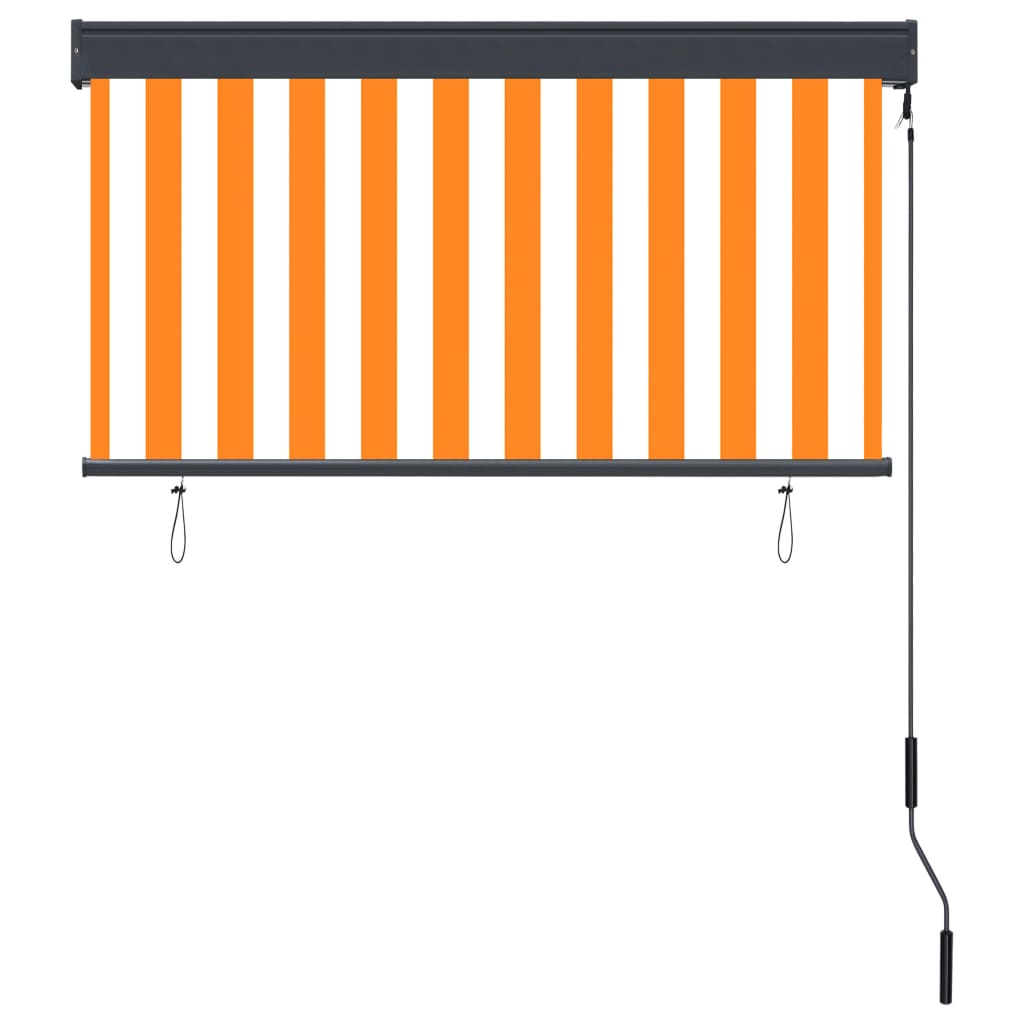 vidaXL Jaluzea tip rulou de exterior, alb și portocaliu, 120 x 250 cm vidaXL Jaluzea tip rulou de exterior, alb și portocaliu, 120 x 250 cm