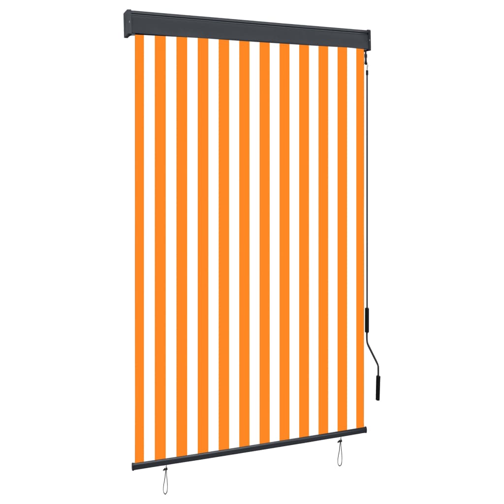 vidaXL Jaluzea tip rulou de exterior, alb și portocaliu, 120 x 250 cm vidaXL Jaluzea tip rulou de exterior, alb și portocaliu, 120 x 250 cm