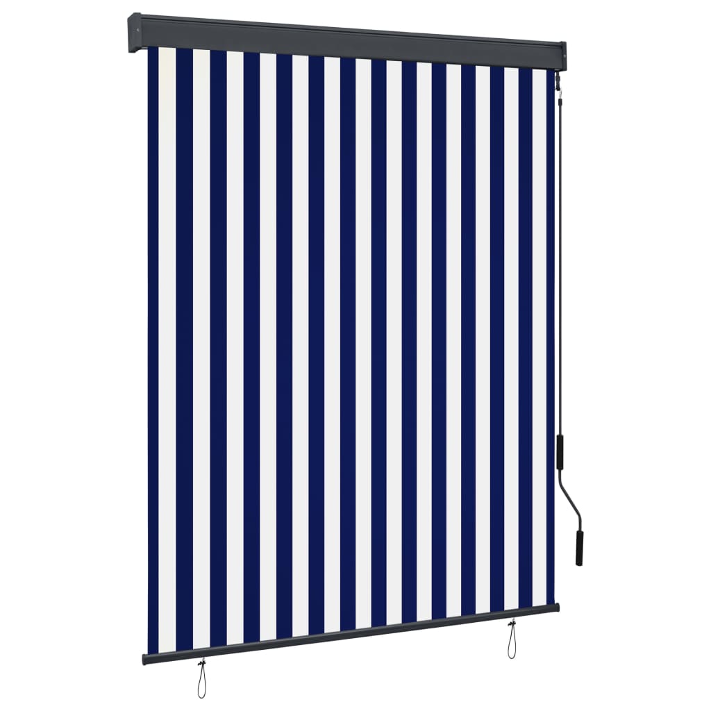 vidaXL Jaluzea tip rulou de exterior, albastru și alb, 140 x 250 cm vidaXL Jaluzea tip rulou de exterior, albastru și alb, 140 x 250 cm