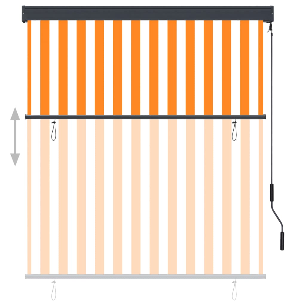 vidaXL Jaluzea tip rulou de exterior, alb și portocaliu, 140 x 250 cm vidaXL Jaluzea tip rulou de exterior, alb și portocaliu, 140 x 250 cm