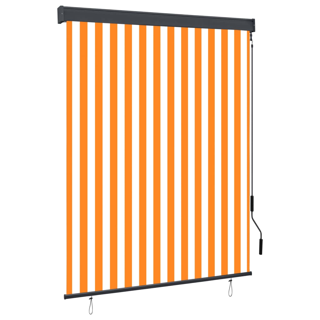 vidaXL Jaluzea tip rulou de exterior, alb și portocaliu, 140 x 250 cm vidaXL Jaluzea tip rulou de exterior, alb și portocaliu, 140 x 250 cm
