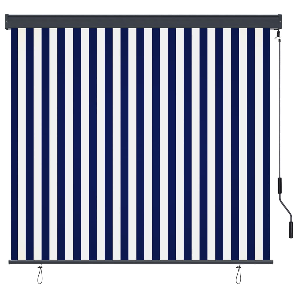 vidaXL Jaluzea tip rulou de exterior, albastru și alb, 160 x 250 cm vidaXL Jaluzea tip rulou de exterior, albastru și alb, 160 x 250 cm