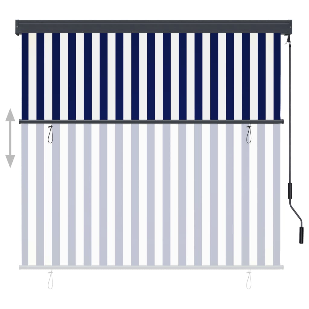 vidaXL Jaluzea tip rulou de exterior, albastru și alb, 160 x 250 cm vidaXL Jaluzea tip rulou de exterior, albastru și alb, 160 x 250 cm