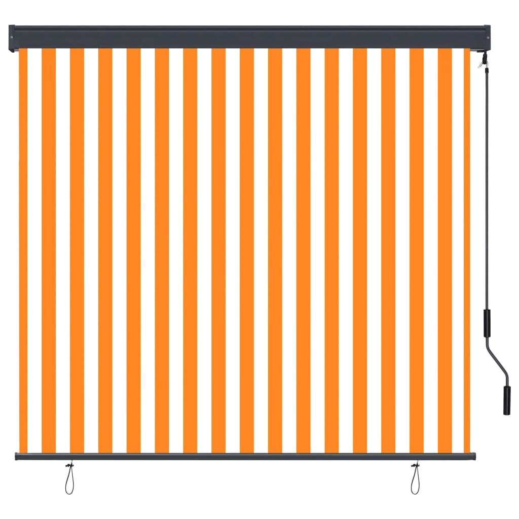 vidaXL Jaluzea tip rulou de exterior, alb și portocaliu, 160 x 250 cm vidaXL Jaluzea tip rulou de exterior, alb și portocaliu, 160 x 250 cm