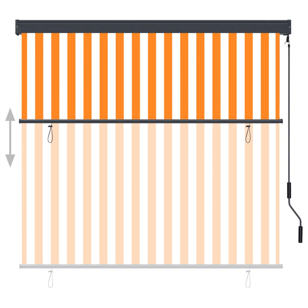 vidaXL Jaluzea tip rulou de exterior, alb și portocaliu, 160 x 250 cm vidaXL Jaluzea tip rulou de exterior, alb și portocaliu, 160 x 250 cm