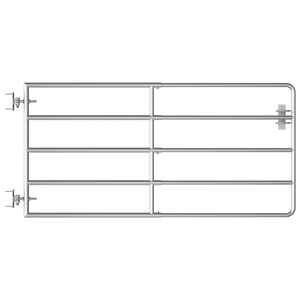 vidaXL Poartă de câmp cu 5 bare, argintiu, (95-170) x 90 cm, oțel vidaXL Poartă de câmp cu 5 bare, argintiu, (95-170) x 90 cm, oțel