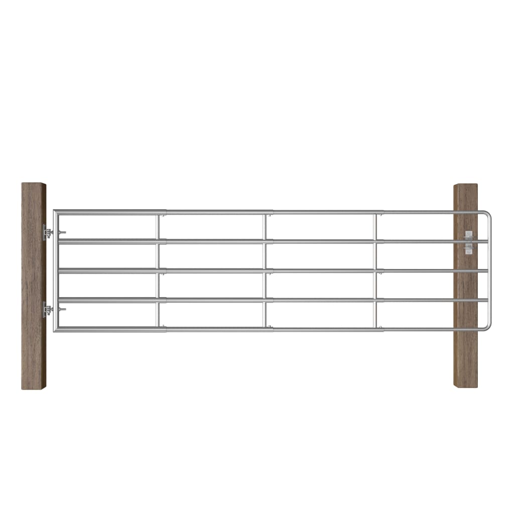 vidaXL Poartă de câmp cu 5 bare, argintiu, (115-300) x 90 cm, oțel vidaXL Poartă de câmp cu 5 bare, argintiu, (115-300) x 90 cm, oțel