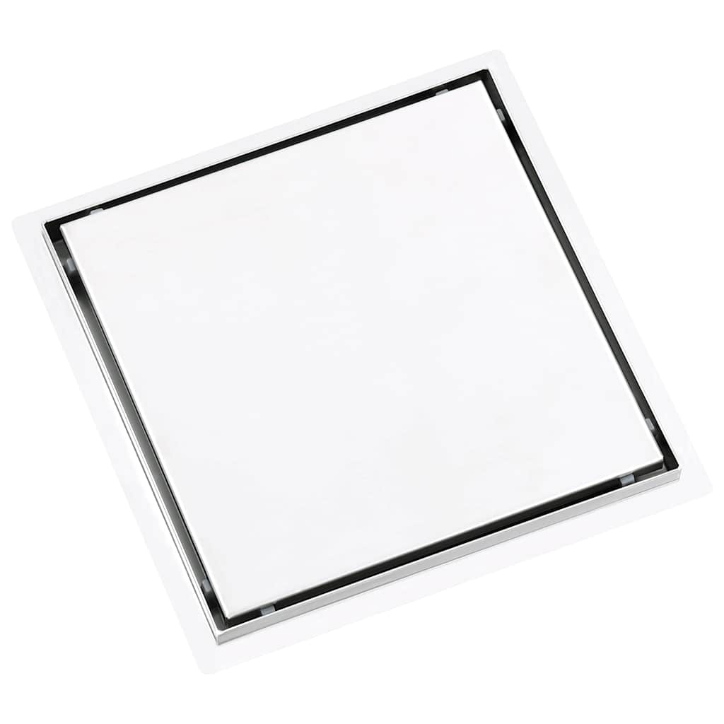 vidaXL Rigolă de duș capac plat gresie 2-în-1 28x28 cm oțel inoxidabil vidaXL Rigolă de duș capac plat gresie 2-în-1 28x28 cm oțel inoxidabil