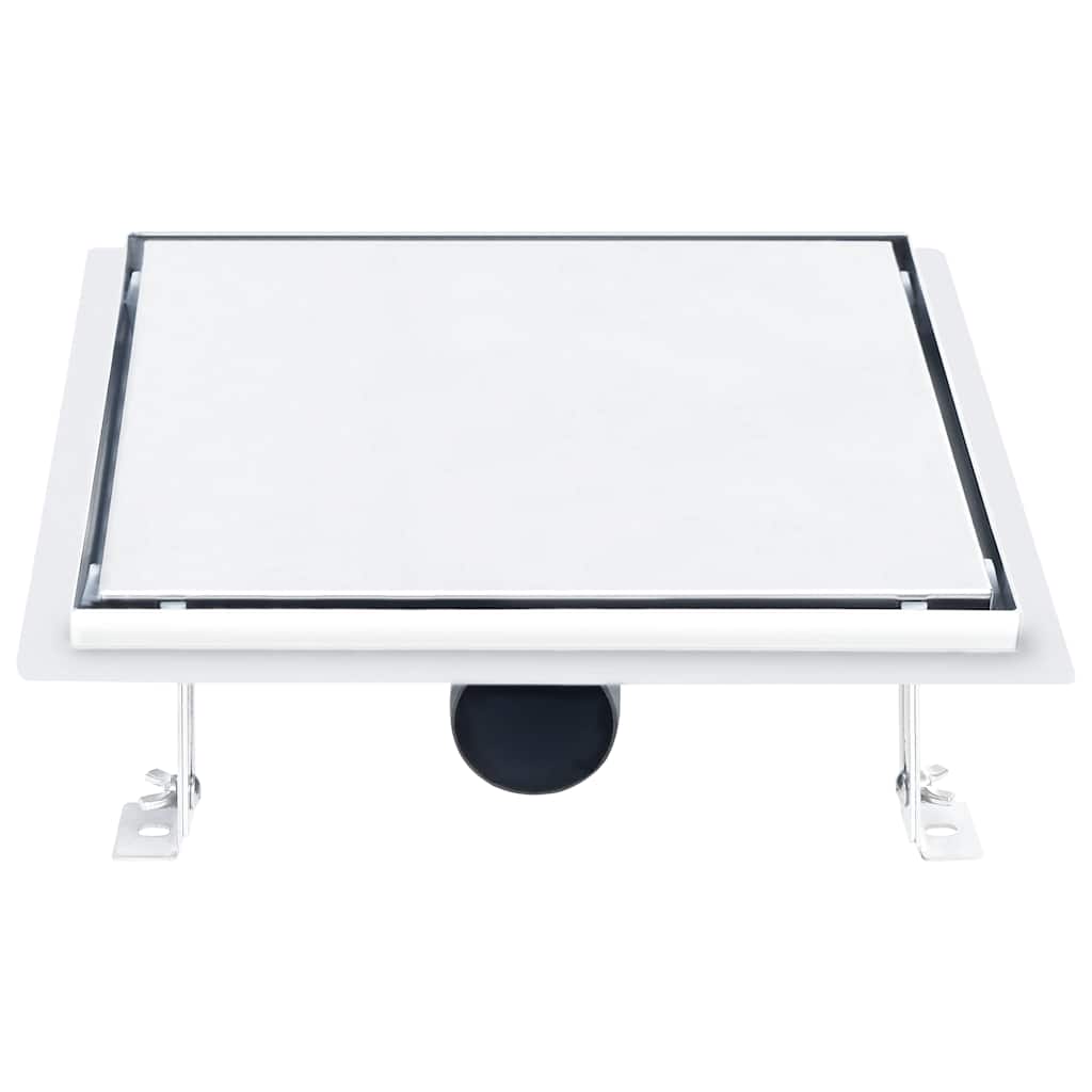 vidaXL Rigolă de duș capac plat gresie 2-în-1 28x28 cm oțel inoxidabil vidaXL Rigolă de duș capac plat gresie 2-în-1 28x28 cm oțel inoxidabil