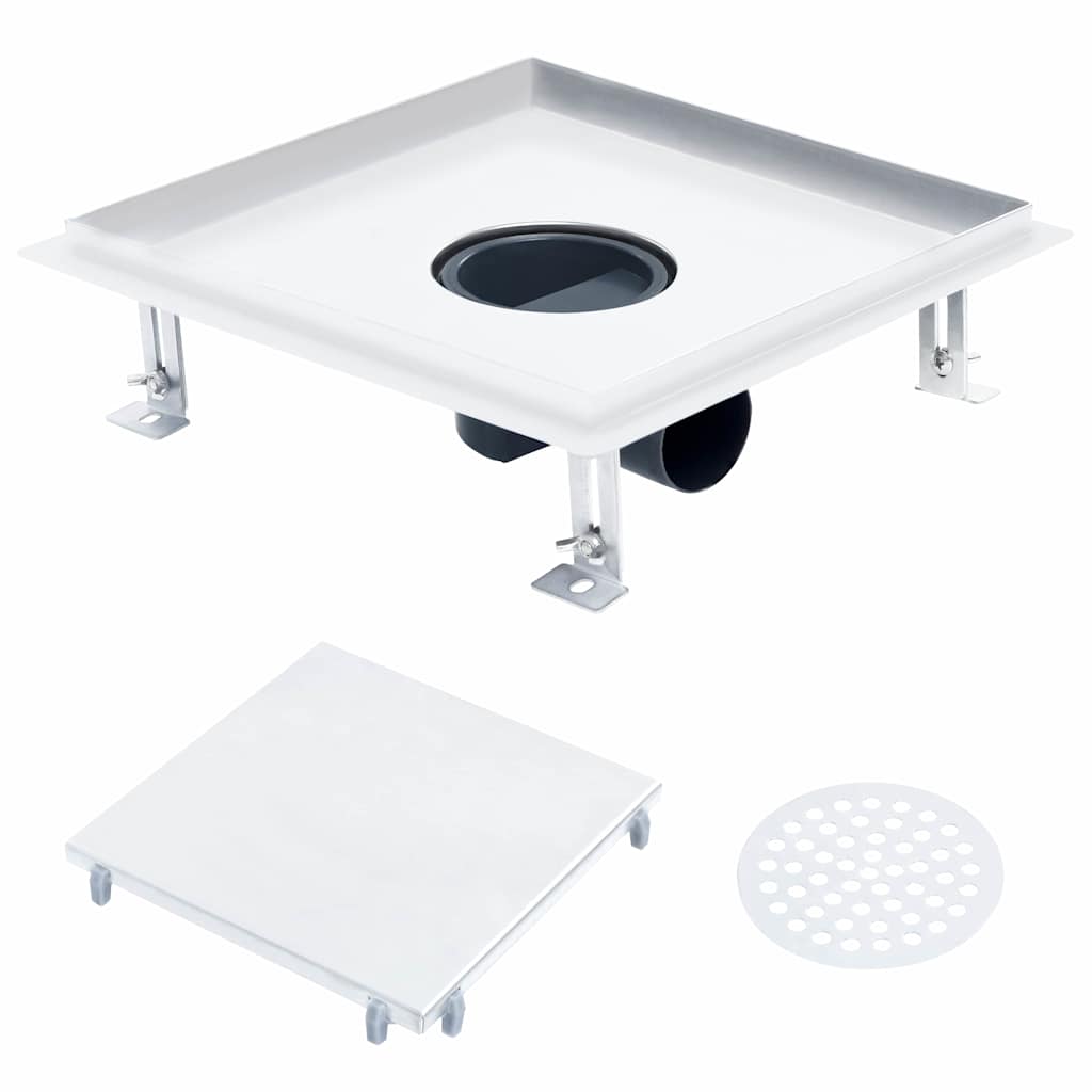 vidaXL Rigolă de duș capac plat gresie 2-în-1 28x28 cm oțel inoxidabil vidaXL Rigolă de duș capac plat gresie 2-în-1 28x28 cm oțel inoxidabil