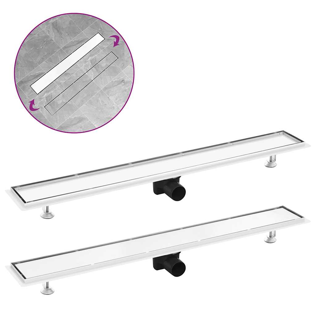 vidaXL Rigolă de duș cu capac 2-în-1, 93 x 14 cm, oțel inoxidabil vidaXL Rigolă de duș cu capac 2-în-1, 93 x 14 cm, oțel inoxidabil