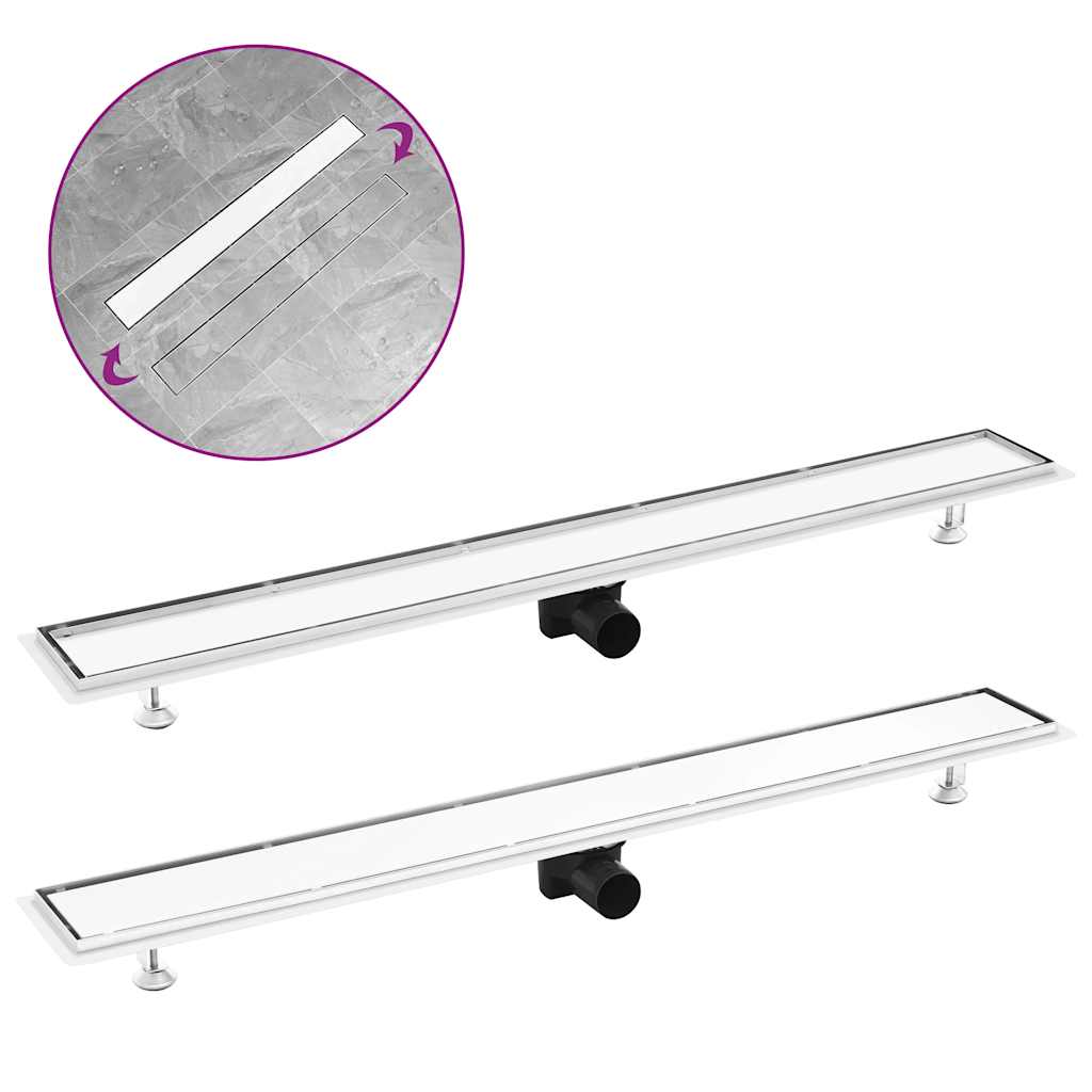 vidaXL Rigolă de duș cu capac 2-în-1, 103 x 14 cm, oțel inoxidabil vidaXL Rigolă de duș cu capac 2-în-1, 103 x 14 cm, oțel inoxidabil