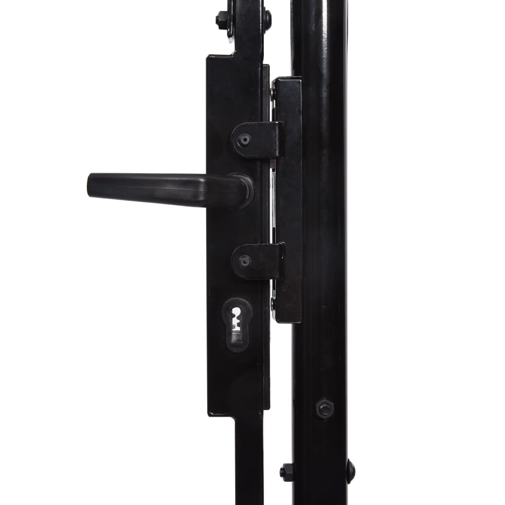 vidaXL Poartă de gard, o ușă, cu vârf suliță, negru, 1 x 1,2 m, oțel vidaXL Poartă de gard, o ușă, cu vârf suliță, negru, 1 x 1,2 m, oțel