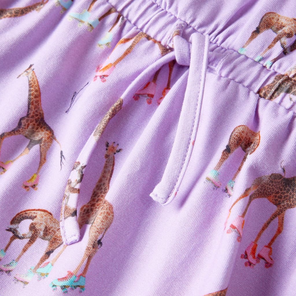 Rochie de copii, mâneci cu volane șnur talie, lila 140